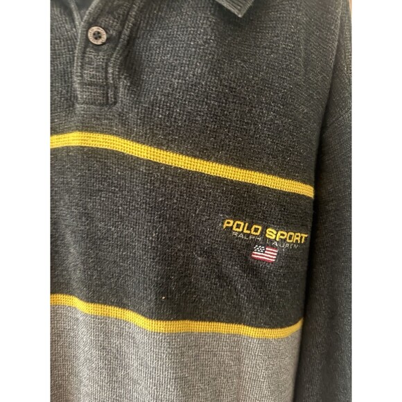 Polo Sport Ralph Lauren Men’s Sweater Gray And Yellow Size L - Picture 3 of 6